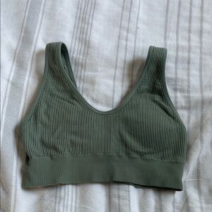 Aerie ribbed green bra top